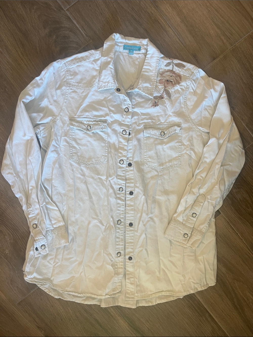 croft & barrow White Shirt with Teal Label